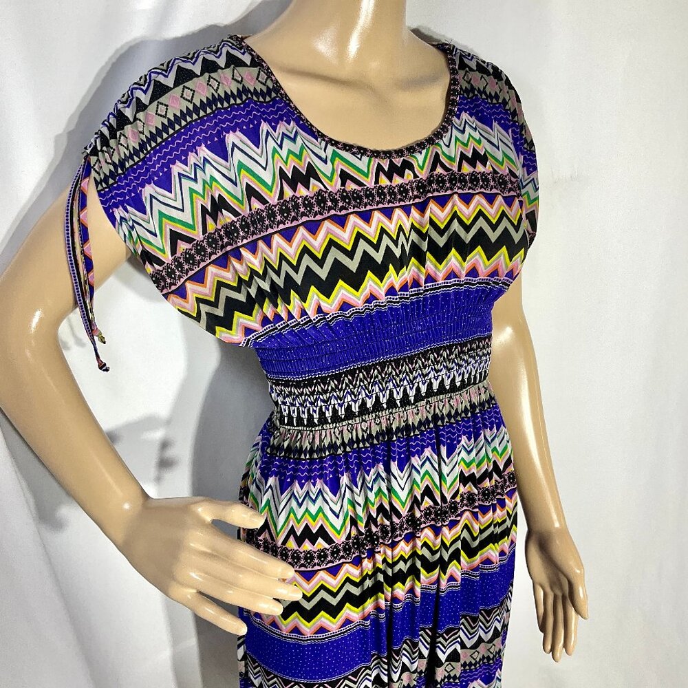 Purple Multicolor Chevron Dress XL/XXL 3/$17 Knee Length Dolman